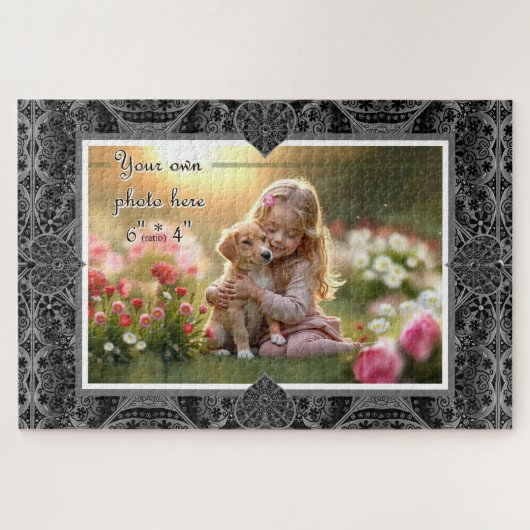 セラミックレースブラック ジグソーパズル (横)