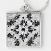 セラミックレースブラック&スノーフレーク キーホルダー (正面)