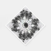 セラミックレースブラック&スノーフレーク スタンダードランチョンナプキン (角)