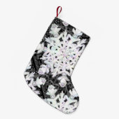 セラミックレースブラック&スノーフレーク スモールクリスマスストッキング (正面 (吊り時))