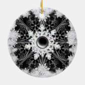 セラミックレースブラック&スノーフレーク セラミックオーナメント (裏面)