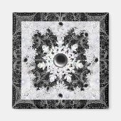 セラミックレースブラック&スノーフレーク マグネット (正面)