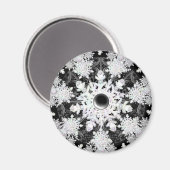 セラミックレースブラック&スノーフレーク マグネット (正面/裏面)