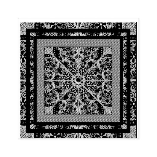 セラミックレースブラック&スノーフレーク ラバースタンプ (インプリント)