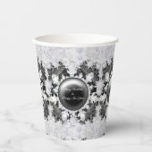 セラミックレースブラック&スノーフレーク 紙コップ (正面)