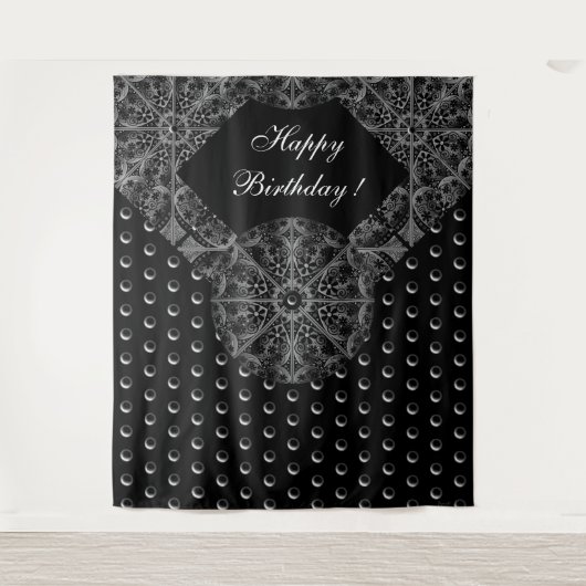 セラミックレースブラック タペストリー (正面)