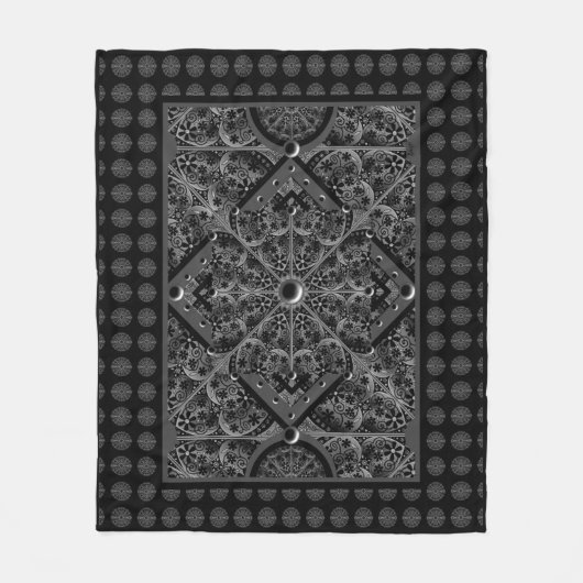 セラミックレースブラック フリースブランケット (正面)