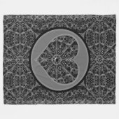 セラミックレースブラック フリースブランケット (正面(横))