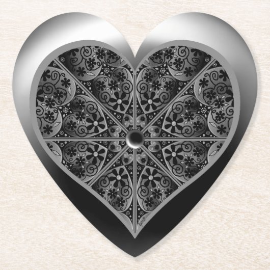 セラミックレースブラック ペーパーコースター (正面)