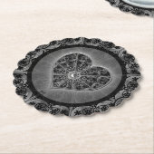 セラミックレースブラック ペーパーコースター (アングル)