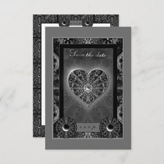 セラミックレースブラック 出欠カード (正面/裏面)