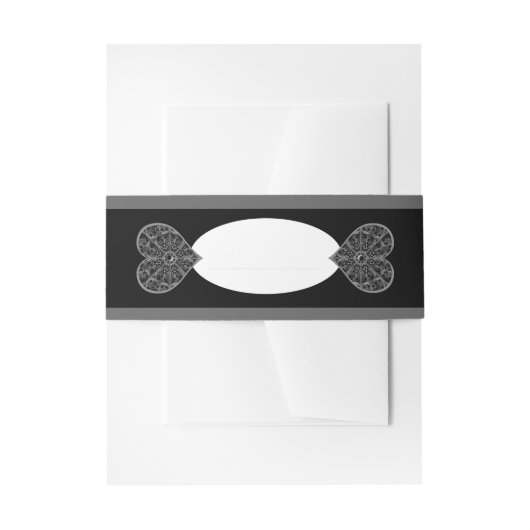 セラミックレースブラック 招待状ベリーバンド (正面例)