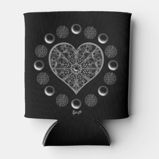 セラミックレースブラック 缶クーラー (正面)