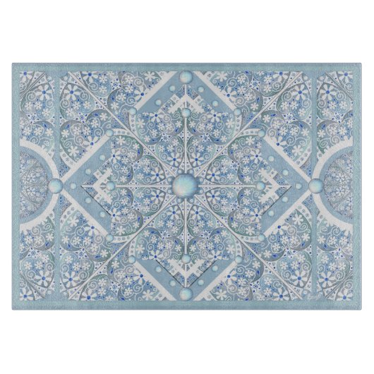 セラミックレースライトブルー カッティングボード (正面)