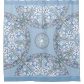 セラミックレースライトブルー シャワーカーテン (正面)