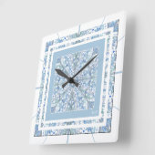 セラミックレースライトブルー スクエア壁時計 (傾斜)