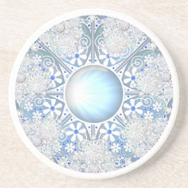 セラミックレースライトブルー&スノーフレーク コースター