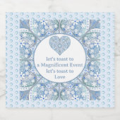 セラミックレースライトブルー スパークリングワインラベル (シングルラベル)