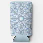 セラミックレースライトブルー スリム缶クーラー (正面)