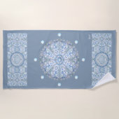 セラミックレースライトブルー ビーチタオル (正面)