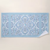 セラミックレースライトブルー ビーチタオル (正面)
