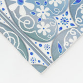 セラミックレースライトブルー フリースブランケット (角)