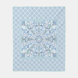 セラミックレースライトブルー フリースブランケット