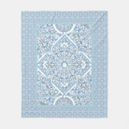 セラミックレースライトブルー フリースブランケット