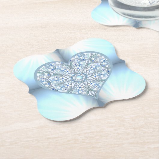セラミックレースライトブルー ペーパーコースター (アングル)