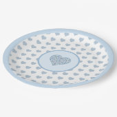 セラミックレースライトブルー ペーパープレート (アングル)