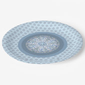 セラミックレースライトブルー ペーパープレート (アングル)
