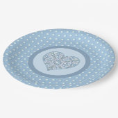 セラミックレースライトブルー ペーパープレート (アングル)