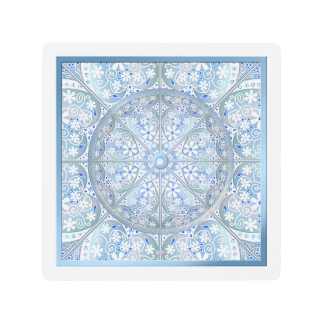 セラミックレースライトブルー メタルプリント (正面)