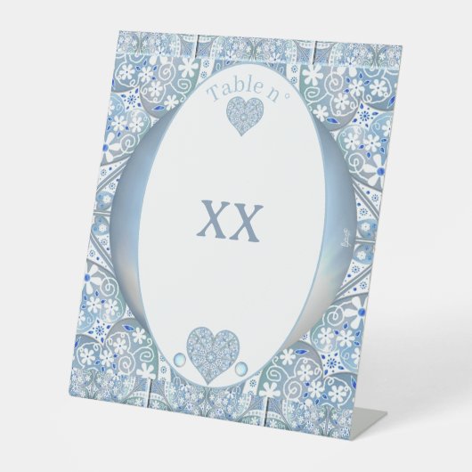 セラミックレースライトブルー 台座サイン (正面)