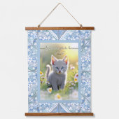 セラミックレースライトブルー 吊り下げ型タペストリー (正面)