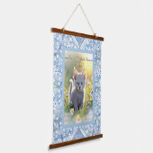 セラミックレースライトブルー 吊り下げ型タペストリー (傾斜あり)