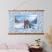 セラミックレースライトブルー 吊り下げ型タペストリー (寝室)