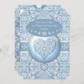セラミックレースライトブルー 招待状 (正面/裏面)