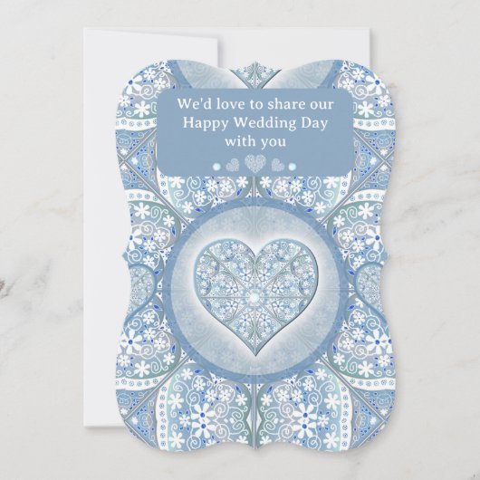 セラミックレースライトブルー 招待状 (正面)