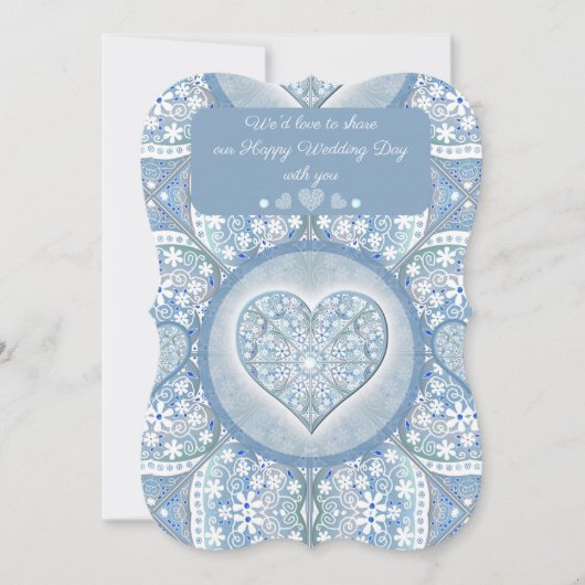 セラミックレースライトブルー 招待状 (正面)