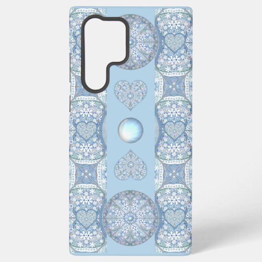 セラミックレースライトブルー SAMSUNG GALAXYケース (裏面)