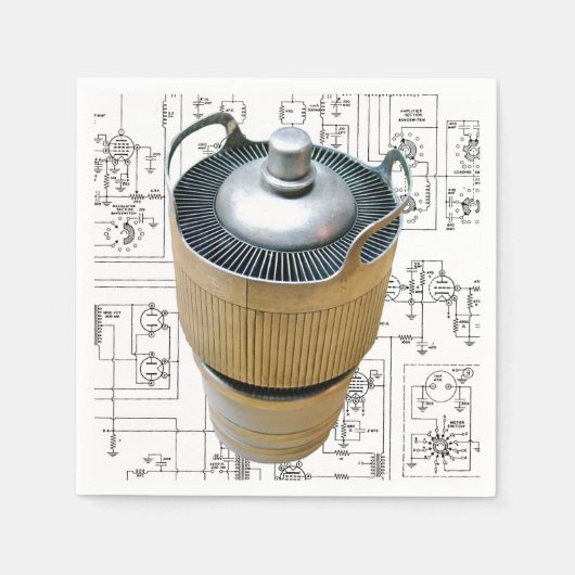 セラミック伝送管回路図 スタンダードカクテルナプキン (正面)