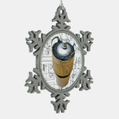 セラミック伝送管回路図 スノーフレークピューターオーナメント (左)