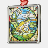 セラミック印刷カエルのステンドグラスオーナメント メタルオーナメント (左)