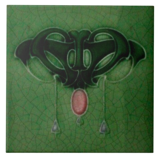 セラミック壁タイル暖炉アールヌーボースタイル タイル (正面)