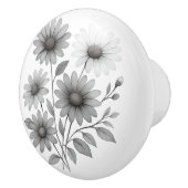 セラミック引き出しノブ/プルとB&Wフローラデザイン セラミックノブ (右)