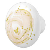 セラミック引き出しプル金ゴールドバラ芽 セラミックノブ (右)