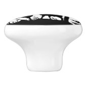 セラミック引き出し/ドアノブ – シルエット野生生物 セラミックノブ (側面)