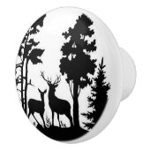 セラミック引き出し/ドアノブ – シルエット野生生物 セラミックノブ (右)