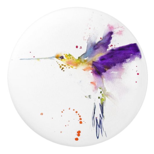 セラミック引き出し/ドアノブ – ハミングバード セラミックノブ (正面)